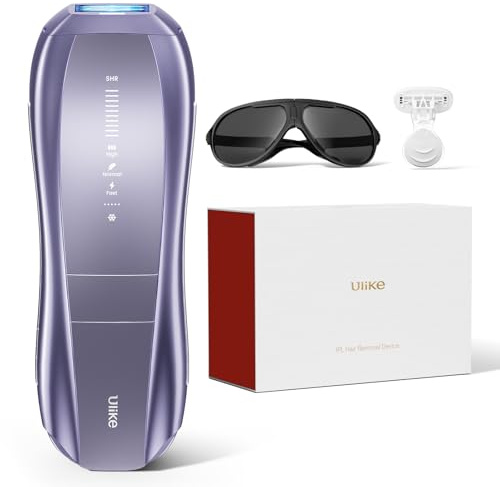 Ulike Air 10 IPL Hair Removal Device Up to 2 Years of Hair-Free Skin, Smart Skin Sensor, Virtually Pain-Free Ice Cooling & USHR Mode* for Salon-Quality Full Body Treatment (Violet Purple)