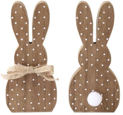 xianshi Osterdeko,2 Pcs Osterhase Deko,Osterhasen Holz Figuren Aufsteller Ostern Hase Deko,Osterdeko Holz,Osterfiguren,Zum Hinstellen Geschenk Aufsteller Für Ostern Osterdekoration (Braun)