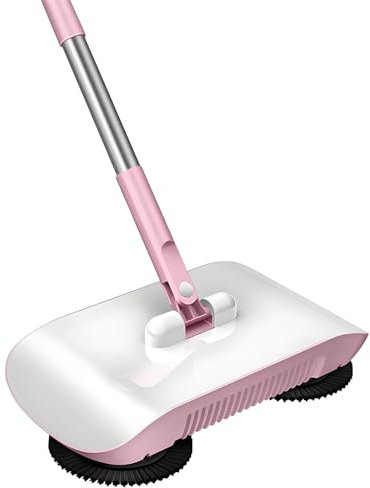 HHFLRAWA Floor Sweeper Manual,Push Vacuum Non Electric,2 in 1 Roller Push Vacuum Sweeper,for Home,Office,Hall,Outdoor,for Cleaning Hair,Fruit Shell,Dust,Etc