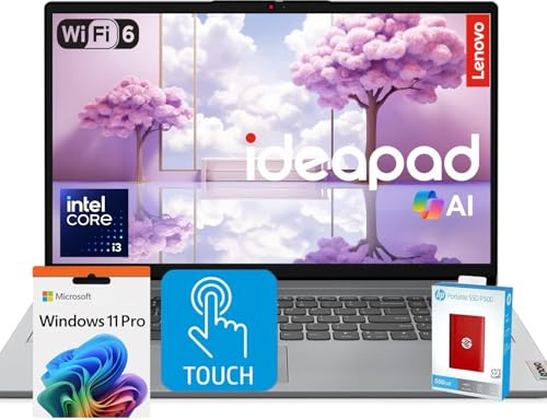 Lenovo IdeaPad Premium Series Laptop • 15.6 FHD Touchscreen • Intel Core i3 6-Core Processor • 40GB RAM • 2.5TB SSD (2TB PCIe SSD withHP P500 512GB Portable SSD) • Copilot & AI Ready • Windows 11 Pro