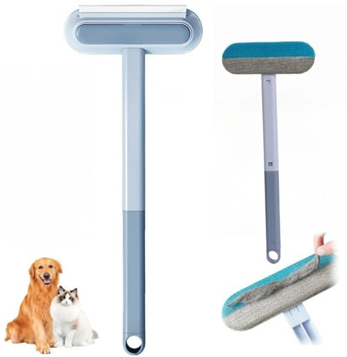 Tierhaarentferner 4 in 1 Fusselbürsten-Set mit Verlängerungsstab Hunde- und Katzenhaarentferner Wiederverwendbare Fusselbürste statt Fusselrolle für Sofas Teppiche Kratzbäume und Kleidung