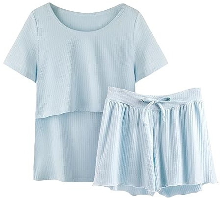 Robe de nuit de maternité pyjama manches vêtements de nuit allaitement femmes chemise et ensemble T bébé maternité tops pantalon court maternité sommeil