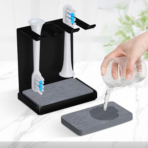 Vandicka Edelstahl Zahnbürstenhalter für 3er Zahnbürstenkopf | Zahnbürstenhalter mit Wasserabsorption für Oral B Bürstenhalter, iO, Philips UVM. | Bürstenkopf-Halterung