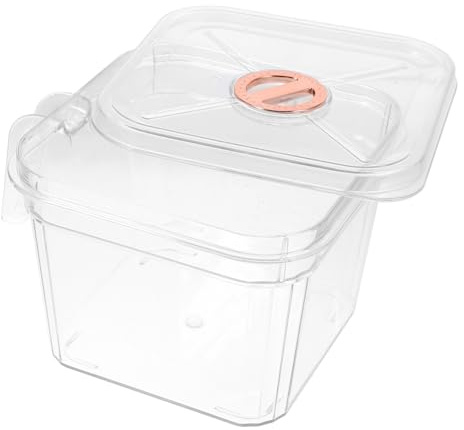 Kisangel Plastikfischbehälter Mit Griff Und Deckel Kleines Fischglas Aus Transparentem Plastik Quadratisches Für Schreibtisch Als Plastikterrarium-fischglas