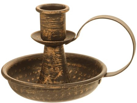 Zerodeko Kerzenhalter Vintage aus Metall in Bronze Retro Kerzenständer mit Griff Schmiedeeisen Kerzenleuchter Rustikal für Stumpenkerzen und Stabkerzen Tischdeko für Hochzeit Dinner und Landhaus