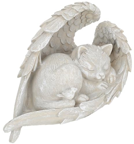 Toyvian Pierre Tombale Chat Ange Résine Ornement Commémoratif pour Animaux de Compagnie Statue Funéraire pour Jardin Pierre Commémorative Pet Memorial Stone et Élégante