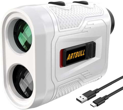 SG SURGOAL Telemetro laser da golf, ingrandimento 6x, con interruttore pendenza, magnete integrato, blocco bandiera, vibrazione con blocco della bandiera, ricaricabile USB-C, 600 m