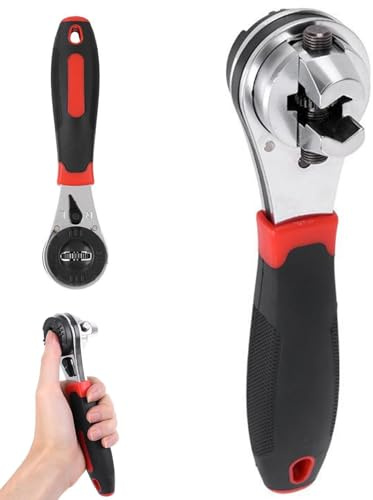 StaZamor Clé universelle, clé à molette à cliquet en acier avec poignée antidérapante, douille multifonctionnelle pour réparer la voiture, la et le vélo.
