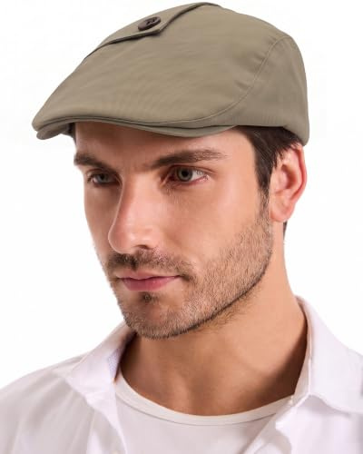 ZLYC Men Cotton Flat Cap Lightweight Ivy Driving Hat Newsboy Hats | Lightweight and Breathable for Summer