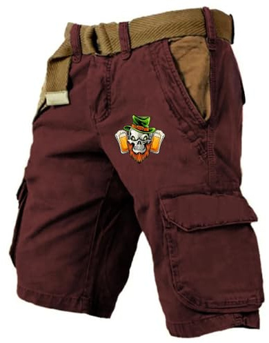 Generisch Herren Outdoor Cargohose Herren-Cargo-Shorts mit trendigen Drucken für lässige Outdoor-Festival-Partys vielseitige Trainingshose im ganzjährigen Komfort für Festliche Anlässe