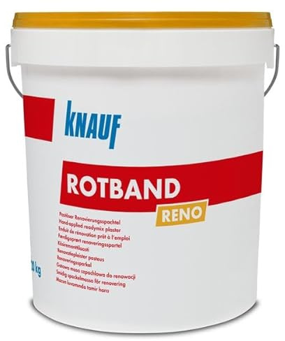 Knauf Rotband Reno Renovierspachtel 20kg - Dünnlagiges Verputzen von Ebenen Untergründen - Scheibenputz Rillenputz Gipsputz