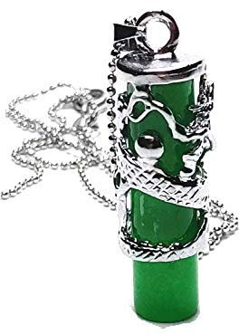 yigedan Tibetischer Drachenanhänger aus Silber, Jadegrün, Jade, Jade