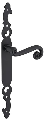Thirard - Juego de Manillas para Puerta Interior Coq - Cuadrado 7 mm - Entr'Ejes 195 mm - Acabado Lacado Negro - Uso Práctico - Diseño Elegante - Negro