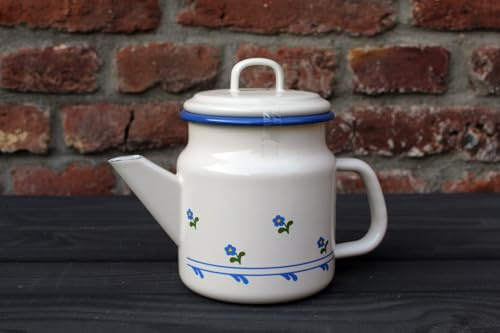 Münder Email Teekanne 1 Ltr,Blümchen