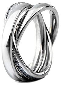 Heideman Ring Damen Triple Crystal Silber Edelstahl poliert | Triple Crystal Rollring Gold, Edelstahl, drei verschlungene Ringe mit Zirkonia, Damen, nickelfrei, Geschenk