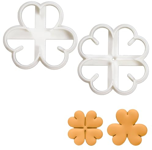 2er Set Kleeblatt Ausstechformen (Formen: 3 blättriges und 4 blättriges), 2 Teil