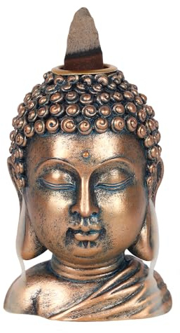 Spirit of Equinox Buddha Kopf Rückfluss Räucher Brenner, Bronze
