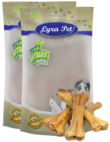 Lyra Pet® | 10 STK. Kauknochen ca. 30 cm | Naturbelassener Kausnack | Proteinreicher Hundeknochen zur Zahnreinigung | Langer Kaugenuss aus Rinderhaut | Nährstoffreich | Fettarmer Kauartikel