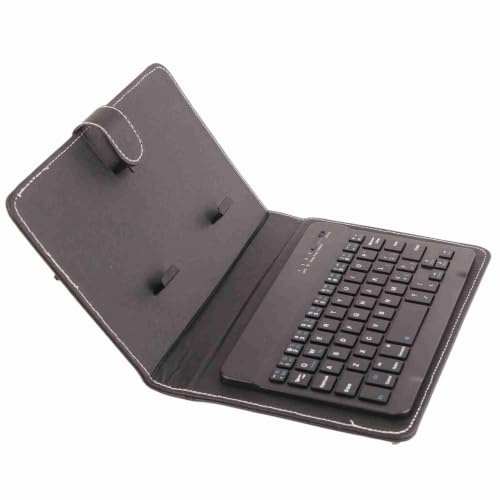 Universelle kabellose Bluetooth Tastatur mit Schutzhülle, tragbarer Tastatur und Ständer mit 2 in 1 PU Ledertasche für Unternehmen, Tastaturen für Tablet PCs/4,5 '' - 6,8 '' Bluetooth Telefone