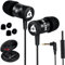 KLIM Fusion Auricolari con Microfono + Audio di Alta qualità + Cuffie di Lunga Durata con Memory Foam + Jack 3.5 mm per iOS Android PC + Nero (Ricondizionato)