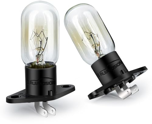 Ruiandsion Mikrowellen Glühbirne Z187 250V 2A 25W Mikrowellen Glühbirne für Universal Mikrowellen Birnen Ofen Lampe, Warmweiß (2er Pack)