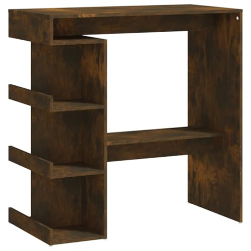 vidaXL Mesa Alta con Estante Roble Ahumado 100x50x101,5 cm