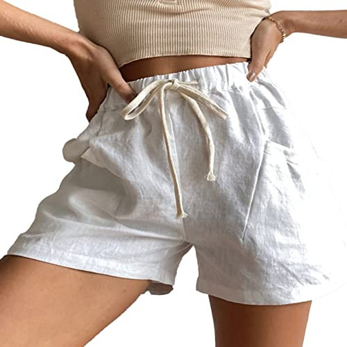 Lässige Shorts, Krawattentaschen, Lässige Damen-Shorts, Stilvoll für Zuhause (L)