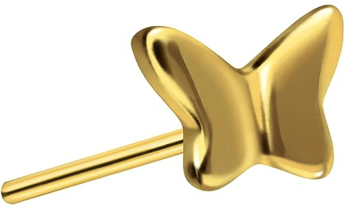 PIERCINGLINE Titan Aufsatz mit Push Pin SCHMETTERLING OHNE Labret Stecker Piercing Ohr Helix Tragus Conch Farbauswahl