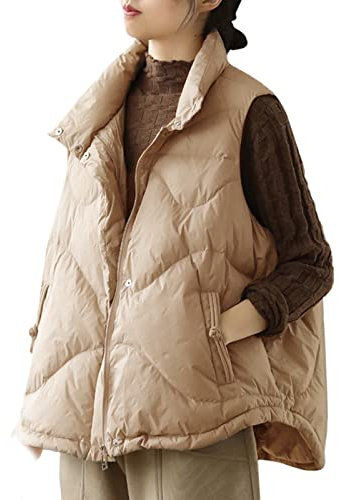 MJGkhiy Smanicato Donna Lungo Leggero Mode Giacca Con Cappuccio Con Cerniera Gilet Imbottito Caldo Smanicato Piumino Giubbotto da Lavoro Con Tasche Giacca Gilet Giacca Senza Maniche Outerwear