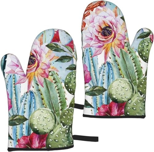 Guanti da forno lavorati a maglia all'uncinetto con stemma design linea lana bellezza resistente al calore 2 pezzi presina per microonde guanti da forno per cucina barbecue cottura 15X28 cm