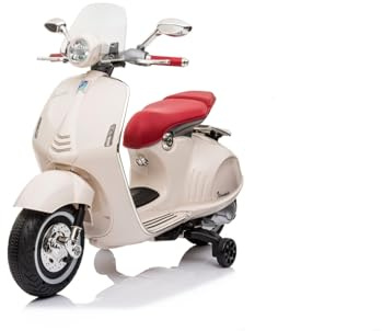 Vespa elektrisk sparkcykel för barn från 18 månader, elektrisk motorcykel för barn, elfordon 1x35W, 3km/h (Vit)