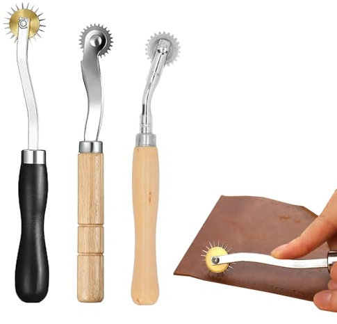 Helweet Rueda de Costura, Rueda de Rastreo, Rueda de Trazado, Rueda de Sastre, Rueda de Coser, Rueda de Calco, Corte de Marcador de Puntada, Ruedas de Trazado de Costura, para Bordes de Tela de Papel