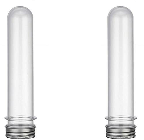 Marclix 100 Stücke 40 Ml Kunststoff Reagenz Glas mit Schraub Verschluss Flasche Aluminium Kappe Verpackung Rohr