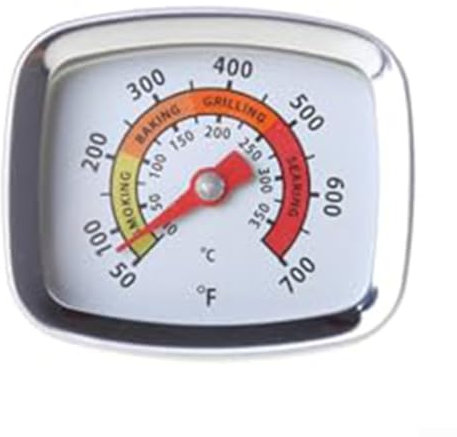 HEBEOT Large Screen Outdoor Stainless Steel BBQ Thermometer Oven Thermometer For Use With Fan, Gas, Electric, Pizza Oven(white)