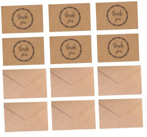 SEWACC 20stücke Dankeskarten Aus Kraftpapier Mit Umschlägen Faltkarten Für Thanksgiving Retro-design Für Persönliche Botschaften Und Grüße Pack Mit Hochwertigem Material