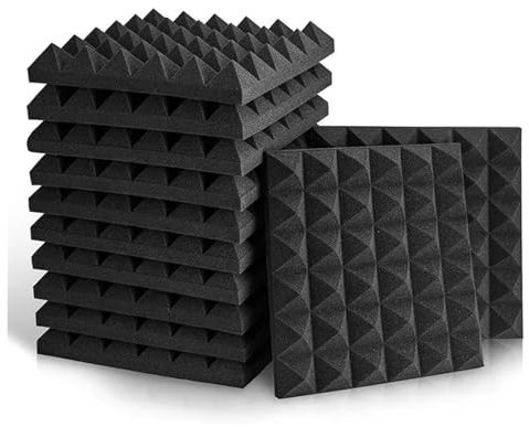 HWJFDC Padded Wall Panels 10pcs 30cm*30cm*5cm Acoustic Foam Panels Soundproof Foam Wall Panels Studio Soundproofing on The Wall KTV Room Sound Proof Foam(Black 30x30x5cm 1Pc)