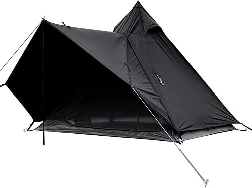 Outdoor Camping Baumwoll-Leinen-Pyramide Glockenzelt Doppelschicht Familienzelt für Rucksackreisen Wandern Bushcraft und Reisen