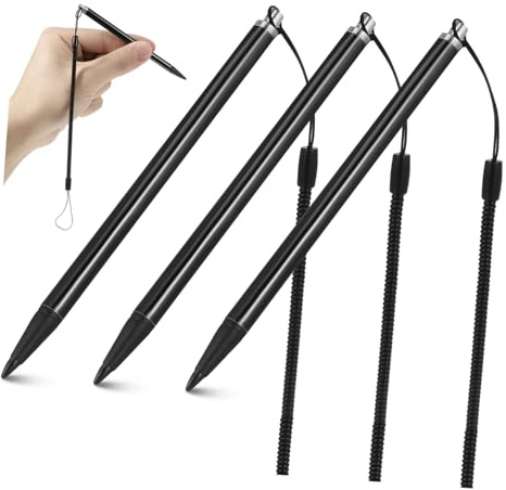QUMIIRITY Fire HD Stift 3 Stück-Pack Universeller Stift Resistiv für Resistive Bildschirme mit Anti Verlust Federseil aus Aluminium und Kupfer für Tablette und Kassensysteme