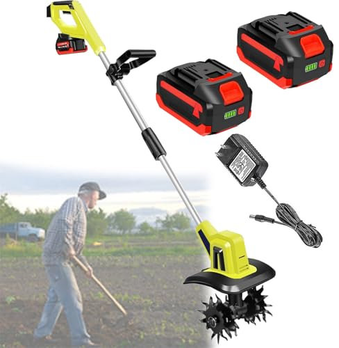 Motozappa a Batteria Da 20 V - Potente Motozappa Attrezzo Da Giardino Con Motocoltivatore Con Batteria Al Litio Da 4,0 Ah E Caricabatterie Rapido per Prato/Giardinaggio
