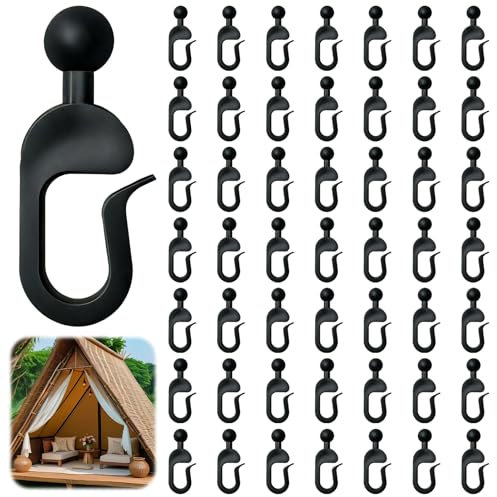 Supecesorio Ganchos de cortina para rieles, 50 unidades de ganchos para cortinas, ganchos para anillos, cenador para cortinas y pantallas laterales, cenadores de jardín, Ganci in Plastica per Tende