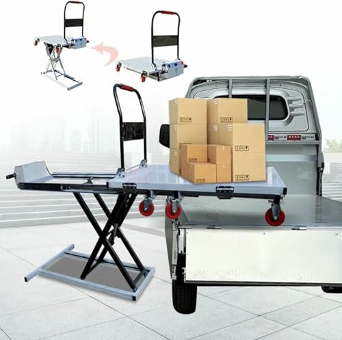 XDRGOOIUY Carrello elevatore Idraulico a Forbice, Carrello Mobile Piatto con capacità di 300 kg per Una movimentazione efficiente dei Materiali e un'organizzazione efficiente dello Spazio di Lavoro