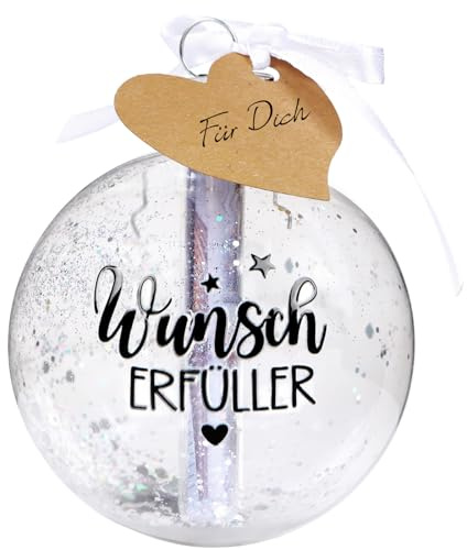 BOFUNX Wunscherfüller Geldgeschenke Verpackung, Plastik Dekoflasche mit Aufkleber Pailletten Reagenzgläser Geschenkanhänger Satinband, Geschenk für Geburtstag Hochzeit Weihnachten Valentinstag Neujahr