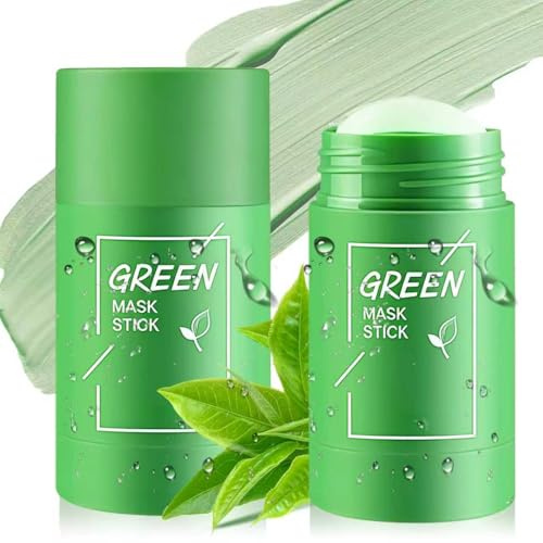 2 Stück Grüner Tee Cleansing Maske Stick,Green Tea Mask Stick,Deep Cleansing Smearing Mask,Verfeinerung Poren