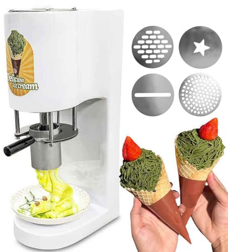 Pressa per Gelato Commerciale da 80 W, Gelatiera E Gelato Soft da 30 L/h con 4 Stampi, capacità 420 Ml, per Ristoranti, Snack Bar, Feste, Bar