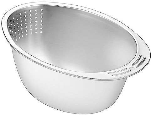 Cuenco de acero inoxidable con colador para lavar verduras, frutas y frijoles