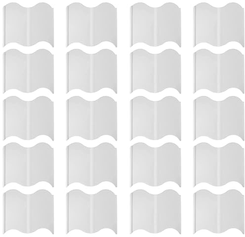 Lot de 20 bordures de jardin flexibles, sans creusement, bordures de pelouse, bordures de pelouse, clôture pour parterres de fleurs, bordure de jardin décorative pour cour, blanc
