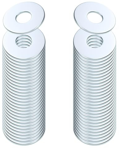 Rondelles pour Gonds de Porte 16mm x 10mm x 1mm - 60 Pièces de Rondelles en Métal pour Charnières, Bague Paumelle Plate (M10) pour Installation de Porte et Réglage de Hauteur