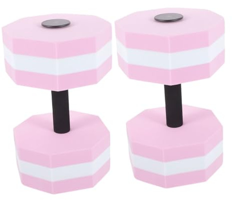 FOMIYES Mancuernas para Aeróbic Acuático 2 Piezas EVA Flotantes Forma de Rosa y Blanco Pesas Ligeras para Entrenamiento Piscina Equipo de Ejercicio Acuático para Fortalecimiento