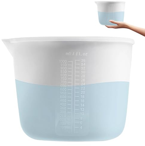 Misurino in silicone da 1000 ml, grande misurino in silicone epossidico, per versare, riutilizzabile, in silicone, per resina epossidica, fai da te, laboratorio