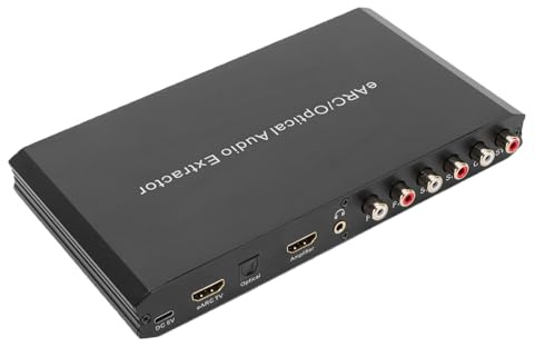 Goshyda Estrattore Audio EARC a 24 Bit 192 KHz, Adattatore Audio da HDMI a Ottico con Ingresso Ottico EARC, Uscita HD 3,5 Mm, Supporto Canali 7.1 5.1 2.0 per Sistemi di